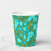 Gobelets En Papier Motif Turquoise et Or (Verso)