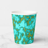 Gobelets En Papier Motif Turquoise et Or (Droite)