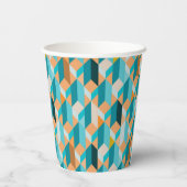Gobelets En Papier Motif turquoise Et Orange (Verso)