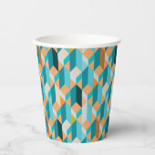 Gobelets En Papier Motif turquoise Et Orange (Recto)