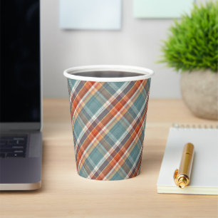 Gobelets En Papier Motif Turquoise moderne bleu foncé orange blanc p