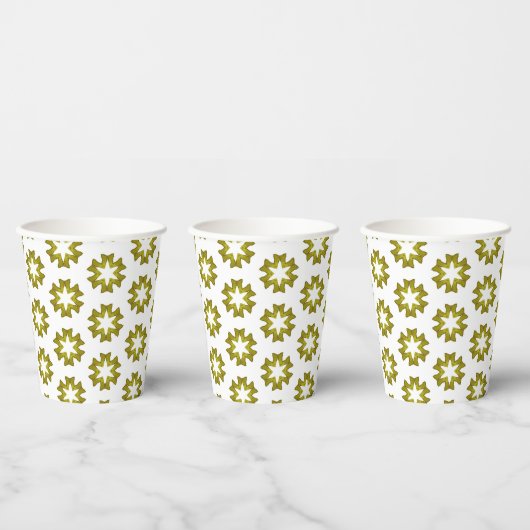 Gobelets En Papier Motif Vert Olive (Multi)