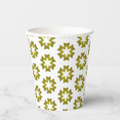 Gobelets En Papier Motif Vert Olive (Recto)