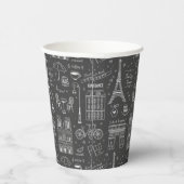 Gobelets En Papier Motif Whimsical Paris Doodles (Droite)