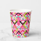 Gobelets En Papier Motif Zag rose main (Verso)