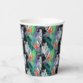 Gobelets En Papier Motif Zèbre Et Fleurs Exotiques (Droite)