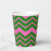 Gobelets En Papier Motif Zigzag Chevron Rose Vert (Droite)
