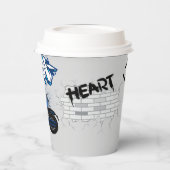 Gobelets En Papier Moto noir et bleu gris (Gauche)