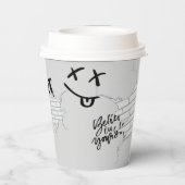 Gobelets En Papier Moto noir et bleu gris (Verso)