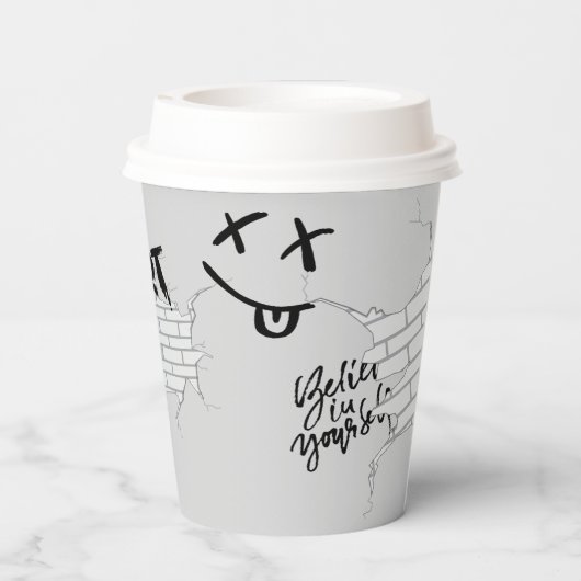 Gobelets En Papier Moto noir et bleu gris (Verso)