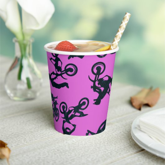 Gobelets En Papier Motocross-rose (Insitu)
