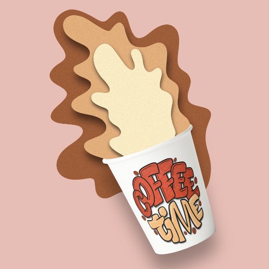 Gobelets En Papier Mots de calligraphie du temps du café