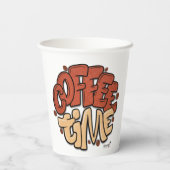 Gobelets En Papier Mots de calligraphie du temps du café (Verso)