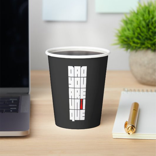 Gobelets En Papier Mots Papa Tu Es Unique (Insitu)