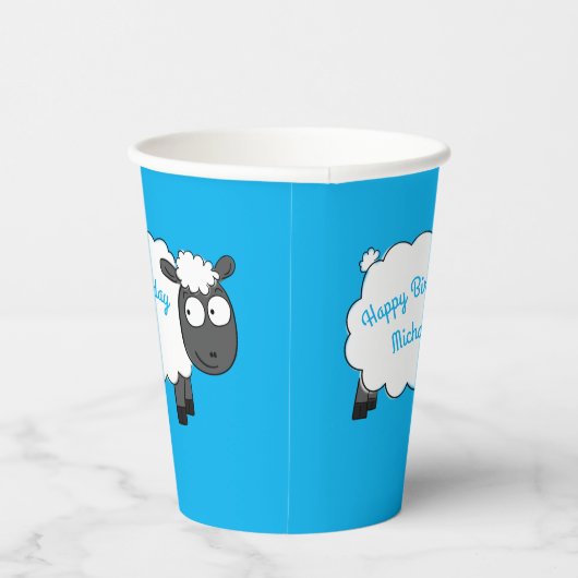 Gobelets En Papier Mouton Anniversaire Soirée Caricature (Droite)