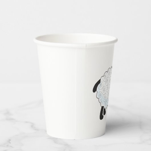 Gobelets En Papier Mouton Noir Avec Laine Blanche (Droite)