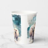 Gobelets En Papier Moutons dans un paysage enneigé - fête d'anniversa (Droite)