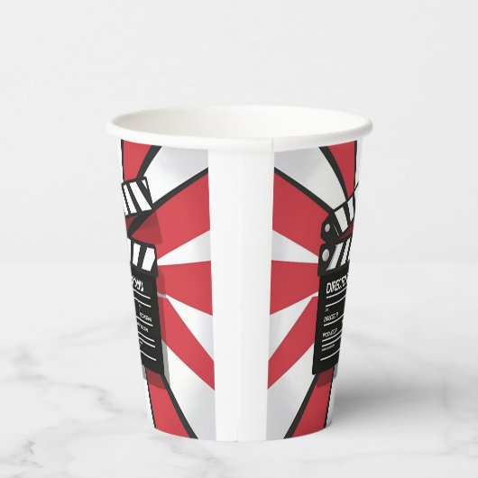 Gobelets En Papier Movie Night | Clapperboard & Red Stripes (Droite)