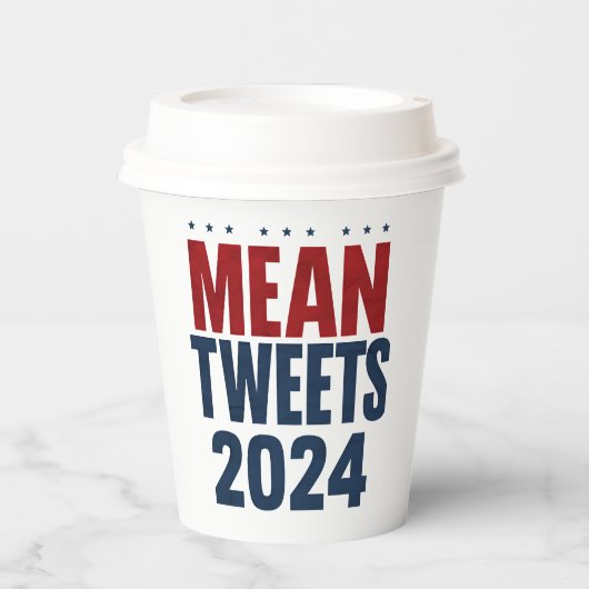 Gobelets En Papier Moyenne Tweets 2024 Trump élection drôle (Recto)