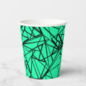 Gobelets En Papier Mug noir et turquoise Abstrait (Recto)