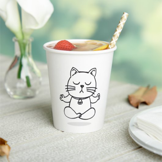 Gobelets En Papier Mug yoga cat (Insitu)