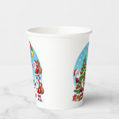 Gobelets En Papier **“Multi-Santa Christmas Fun – 3D Cartoon Transpar (Gauche)