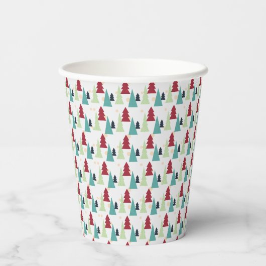 Gobelets En Papier Multicolor Christmas Trees Pattern (Verso)