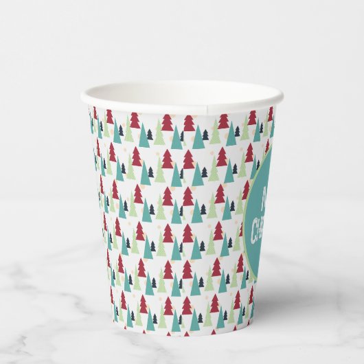 Gobelets En Papier Multicolor Christmas Trees Pattern (Droite)