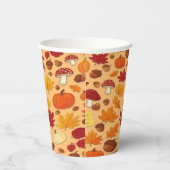 Gobelets En Papier Mushrooms and Falling Leaves Enchanted Autumn (Droite)