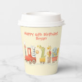 Gobelets En Papier Musical Animal Train Birthday (Verso)