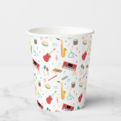 Gobelets En Papier Musical Instruments Music Theme Pattern (Verso)