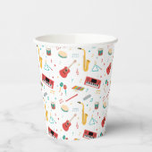 Gobelets En Papier Musical Instruments Music Theme Pattern (Gauche)