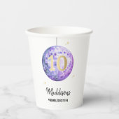 Gobelets En Papier Musique Dans Mon Anniversaire Era Purple Disco Tas (Recto)