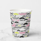 Gobelets En Papier Mustache motif, style rétro (Verso)