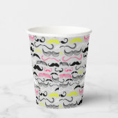 Gobelets En Papier Mustache motif, style rétro (Droite)