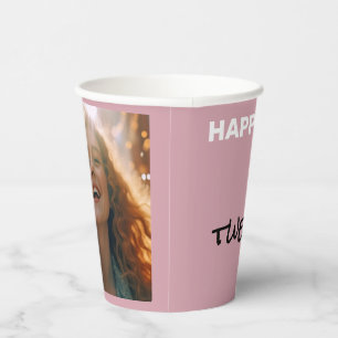 Gobelets En Papier Muted Elegance Misty Rose Joyeux Anniversaire