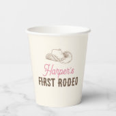 Gobelets En Papier My First Rodeo Birthday Personalized Pink Girl (Verso)