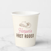 Gobelets En Papier My First Rodeo Birthday Personalized Pink Girl (Recto)