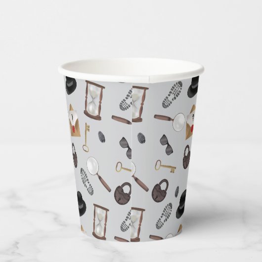 Gobelets En Papier Mystery Kids Secret Agent Spy Detective Thème (Droite)