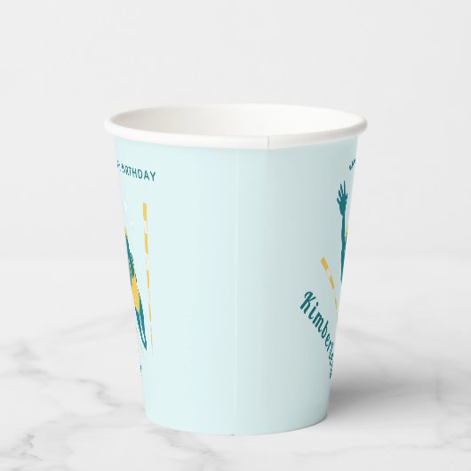 Gobelets En Papier Nage Anniversaire Fête Nage Nom Sports Eau (Droite)