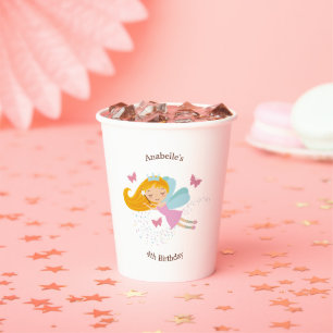 Gobelets En Papier Naissance de la fille de la princesse fée mignonne