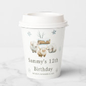 Gobelets En Papier Naissance de la vache arctique en hiver (Verso)