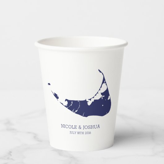 Gobelets En Papier Nantucket Island Mariage Nantucket Navy (Recto)