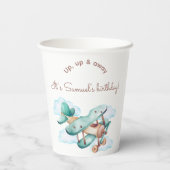 Gobelets En Papier Naples d'anniversaire de l'avion vintage (Verso)