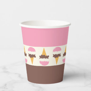 Gobelets En Papier Napolitain Crème glacée Motif à rayures