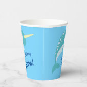 Gobelets En Papier Narwhals Ocean Cute 1er anniversaire fêtes enfants (Droite)