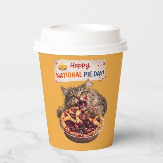 Gobelets En Papier National Pie Day Cat Paper Cups (Recto)