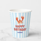Gobelets En Papier Nautical Lobster Kids Happy Birthday (Recto)