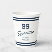Gobelets En Papier Navy Baseball Club Custom Player Numéro et nom d'é (Verso)