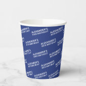 Gobelets En Papier Navy Blue 30e Anniversaire Nom (Gauche)